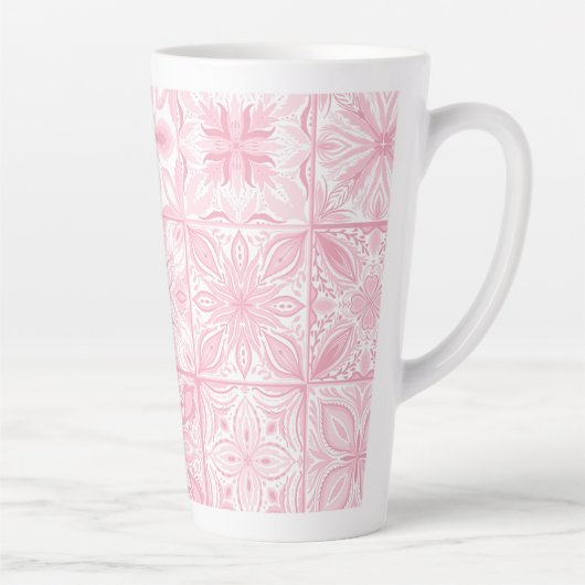 tegels in roze latte mok (Rechts)