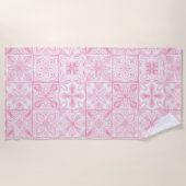  tegels in roze strandlaken (Voorkant)