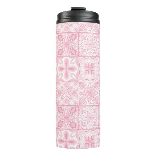  tegels in roze thermosbeker (Voorkant)