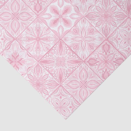  tegels in roze tissuepapier (Detail)