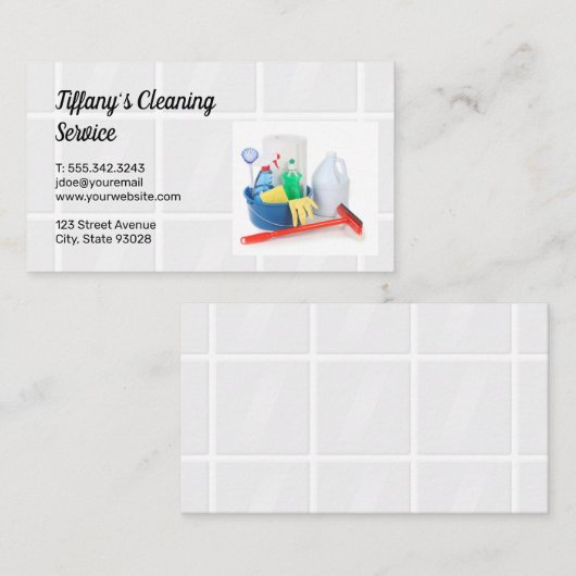 Tegels | Maïde reinigingsmiddelen Visitekaartje (Voorkant / Achterkant)