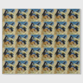 Tegels met blauw-gekleurde siamese kattenmozaïek cadeaupapier (Vlak)