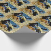 Tegels met blauw-gekleurde siamese kattenmozaïek cadeaupapier (Hoek)