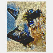 Tegels met blauw-gekleurde siamese kattenmozaïek fleece deken (Voorkant)