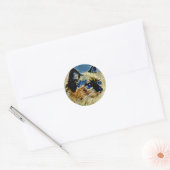 Tegels met blauw-gekleurde siamese kattenmozaïek ronde sticker (Envelop)