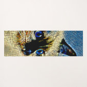 Tegels met blauw-gekleurde siamese kattenmozaïek yogamat (Achterkant (horizontaal))
