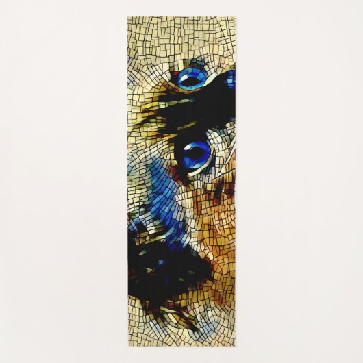 Tegels met blauw-gekleurde siamese kattenmozaïek yogamat (Voorkant)