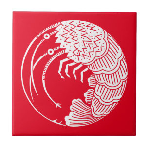 Tegels met een kleine kreeft tegeltje