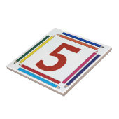 Tegels met gekleurde penningen Letter- en House Nu Tegeltje (Zijkant)