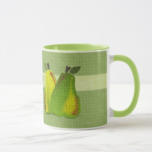 Tegels met stripe Pear Motif Mok (Rechts)