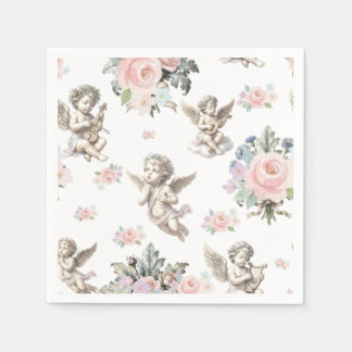 Tegels met vintage engelen Cherubs en bloemen in p Servet
