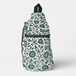 Tegels met vintage turquoise en witte Chinese bloe Sling Bag