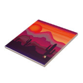 Tegels met zonsondergang in de woestijn tegeltje (Zijkant)