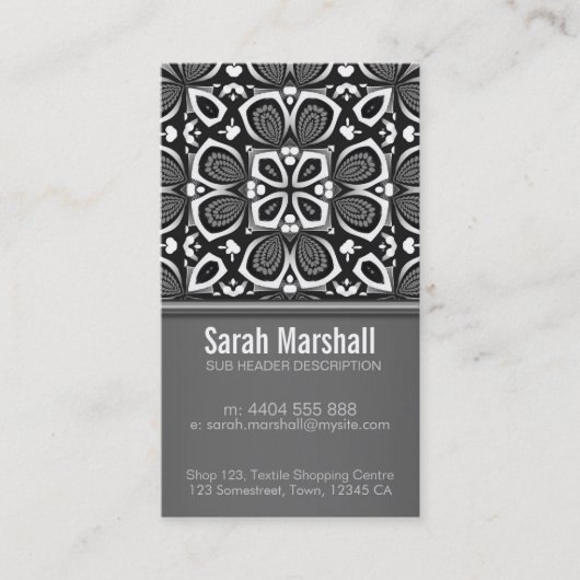 Tegels met zwart-wit en Logo Visitekaartje (Voorkant)