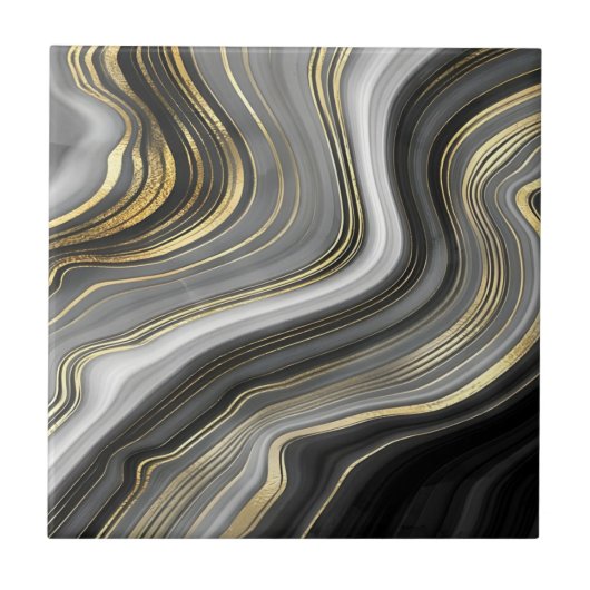 tegels met zwarte en goudvloer tegeltje (Voorkant)