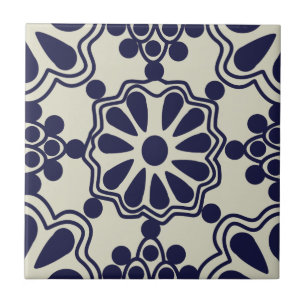 Tegels - Mexicaans patroon blauw/wit Tegeltje