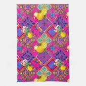 tegels, mozaïek, azulejo, citroenen, Citrus, majol Theedoek (Verticaal)