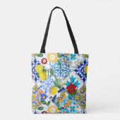 Tegels, mozaïek, azulejo, quilt, Portugees, majoli Tote Bag (Achterkant)