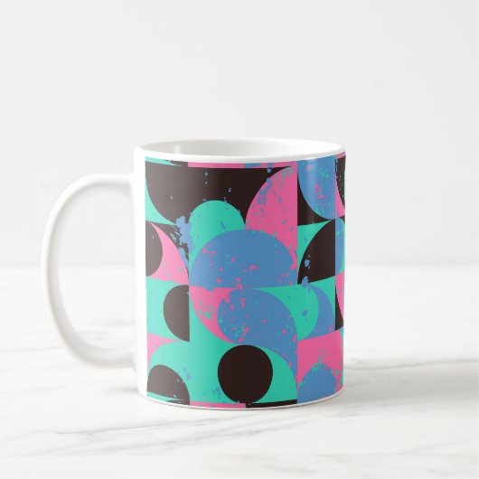  Tegels Neon roze groen Koffiemok (Links)