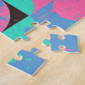  Tegels Neon roze groen Legpuzzel (Zijkant)