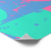 Tegels Neon roze groen Poster (Hoek)