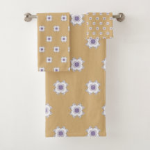 Tegels Paarse Gouden Bloemen-Look Fractal Art Gold