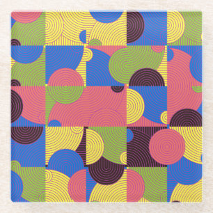 Tegels Retro 1960s Pattern Glazen Onderzetter