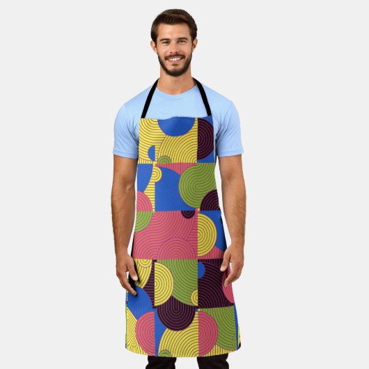  Tegels Retro 1960s Pattern Schort (Gedragen)