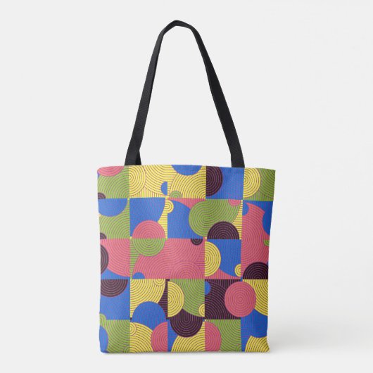 Tegels Retro 1960s Pattern Tote Bag (Achterkant)