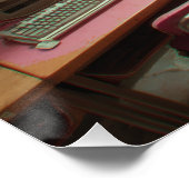 Tegels Retro Computerlab Klaslokaal Perfect Poster (Hoek)