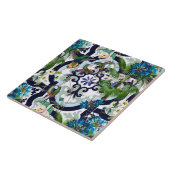 Tegels, tropisch, bloemen, vogels, kolibrie tegeltje (Zijkant)