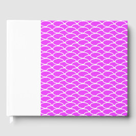 Tegels Tropische Roze Golven Patroon Witte Achterg Gastenboek