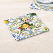 Tegels uit de Middellandse Zee, majolica, Siciliaa Kartonnen Onderzetters (Schuin)