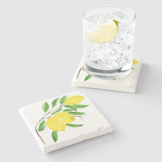 Tegels uit de Middellandse Zee, majolica, Siciliaa Stenen Onderzetter (Zijkant)