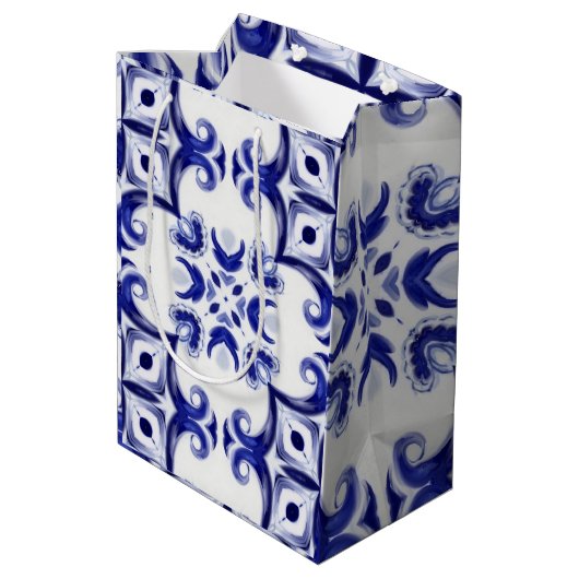 Tegels uit de Middellandse Zee, majolica, Sicilië, Medium Cadeauzakje (Achterkant Gekanteld)