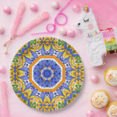 Tegels uit de Middellandse Zee, majolica, Sicilië, Papieren Bordje (Feest)