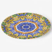 Tegels uit de Middellandse Zee, majolica, Sicilië, Papieren Bordje (Gekanteld)