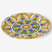 Tegels uit de Middellandse Zee, majolica, Sicilië, Papieren Bordje (Gekanteld)