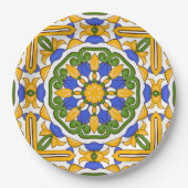 Tegels uit de Middellandse Zee, majolica, Sicilië, Papieren Bordje (Voorkant)
