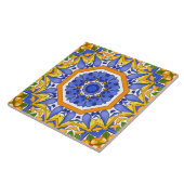 Tegels uit de Middellandse Zee, majolica, Sicilië, Tegeltje (Zijkant)