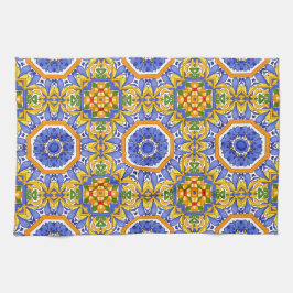 Tegels uit de Middellandse Zee, majolica, Sicilië, Theedoek