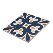 tegels van Alhambra blauw oranje bloempatroon Tegeltje (Zijkant)