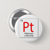 tegels van chemische elementen Pt - Platina Ronde Button 5,7 Cm (Voorkant /achterkant)
