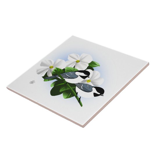 Tegels van de Chickadee Tegeltje (Zijkant)