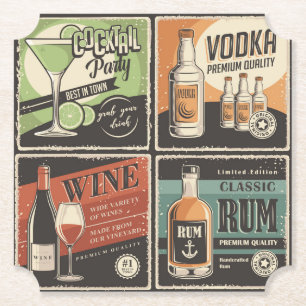 Tegels van de Drink van de  van de Vintage Kartonnen Onderzetters