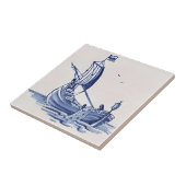 tegels van delft reproduceert de boot naar zee gaa tegeltje (Zijkant)