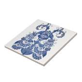 tegels van delft reproduceert luxe pauw tegeltje (Zijkant)