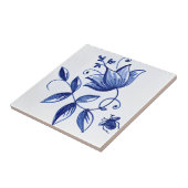 tegels van delft reproducties klassieke blauwe blo tegeltje (Zijkant)