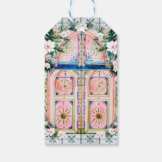 Tegels van Floral | Marokkaans tropisch huwelijk D Cadeaulabel (Achterkant)