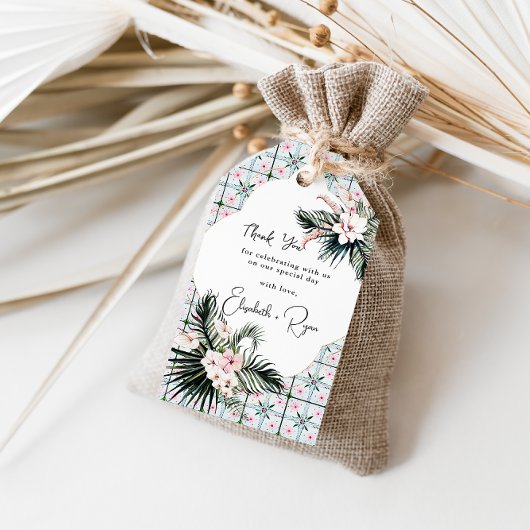 Tegels van Floral | Marokkaans tropisch huwelijk D Cadeaulabel